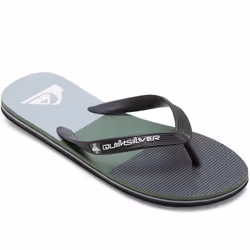 Quiksilver Mens Molokia Stripe Summer Beach Pool Sandals Flip Flops - 7, Black/Grey/Green