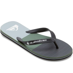 Quiksilver Mens Molokia Stripe Summer Beach Pool Sandals Flip Flops - 7, Black/Grey/Green