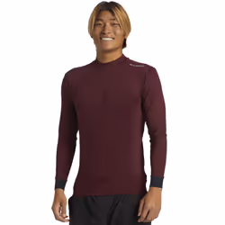 Quiksilver Mens Highline Long Sleeve UV Protect Surf Rash Guard Vest Top - M, Wine