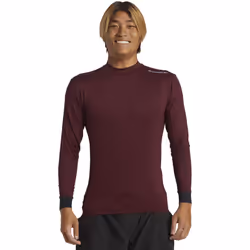 Quiksilver Mens Highline Long Sleeve UV Protect Surf Rash Guard Vest Top - XL, Wine