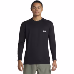 Quiksilver Mens Everyday Surf Long Sleeve Crew Neck UV Protect T-Shirt Top Tee - XS, Black