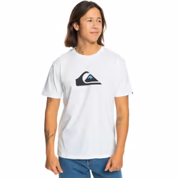 Quiksilver Mens Comp Logo Short Sleeve Crew Neck Cotton T-Shirt Top Tee - L, White