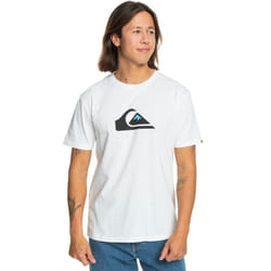 Quiksilver Mens Comp Logo Short Sleeve Crew Neck Cotton T-Shirt Top Tee - L, White