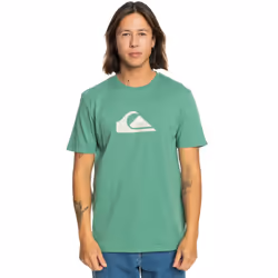 Quiksilver Mens Comp Logo Short Sleeve Crew Neck Cotton T-Shirt Top Tee - M, Frosty Spruce