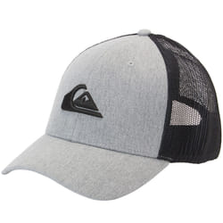 Quiksilver Mens Grounder Snapback Adjustable Baseball Trucker Cap Hat - One Size, Heather Grey