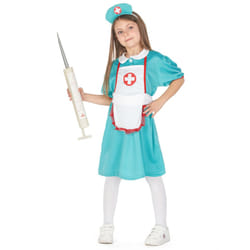 ) Girls' green nurse costume - L 10-12 years (130-140 cm