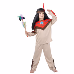) Boy's beige Indian costume - M 7-9 years (120-130 cm