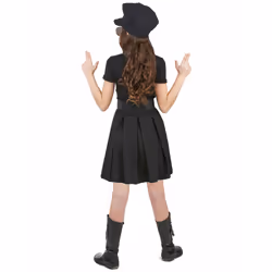 ) Girls' black dress police costume - L 10-12 years (130-140 cm