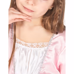 ) Princess costume with a flower crown for girls - S 4-6 years (110-120 cm