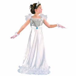 ) Girls' white princess costume - M 7-9 years (120-130 cm