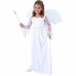 ) Girls' white angel costume - S 4-6 years (110-120 cm