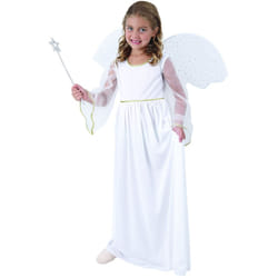 ) Girls' white angel costume - L 10-12 years (130-140 cm