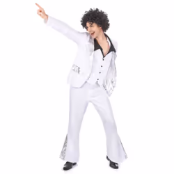 JADEO 4LJST745, Fancy costume, Adult, Male, Celebrity, Silver, White, M