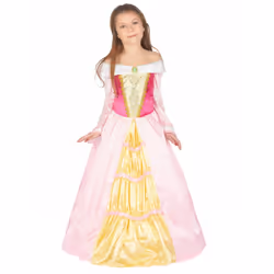 ) Girls' satin dress princess costume - L 10-12 years (130-140 cm