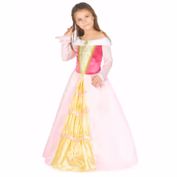 ) Girls' satin dress princess costume - L 10-12 years (130-140 cm