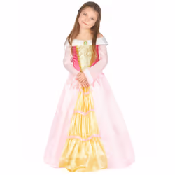 ) Girls' satin dress princess costume - L 10-12 years (130-140 cm