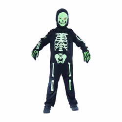 ) Children's Green Skeleton Costume - S 4-6 years (110-120 cm
