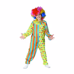 ) Children's colorful clown costume - L 10-12 years (130-140 cm