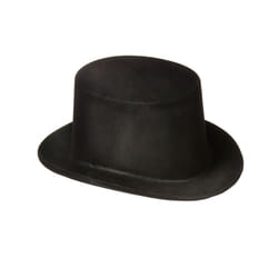 Black plastic top hat Adult