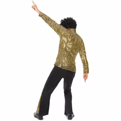 Men's gold glitter disco costume - XL