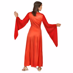 Women's red velvet effect medieval costume - M