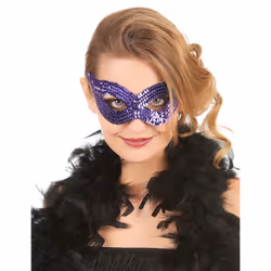 Venetian wolf with adult purple sequins