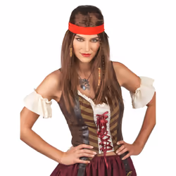 Pirate or hippie wig with adult bandana