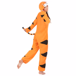 Women's tiger hooded jumpsuit