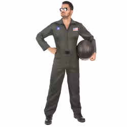 Airplane pilot costume with glasses for men - M