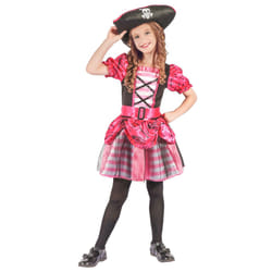 ) Girls' pink pirate corsair costume - S 4-6 years (110-120 cm