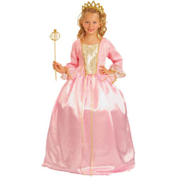 ) Luxury pink princess costume for girls - S 4-6 years (110-120 cm