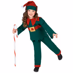 Children's green Christmas elf costume - 10 to 12 years