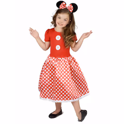 ) Girls' white polka dot mouse costume - 5 - 6 years (S