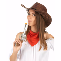 Adult brown imitation leather cowboy hat