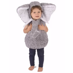 ) Children's gray elephant costume - 3-4 years (98-104cm