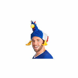 Boland 62021 Adult Hat Tricolored Hen Motif - Blue/White/Red, One Size, BOL62021
