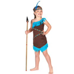 ) Brown and blue Indian costume for girls - 3 - 4 years (XS