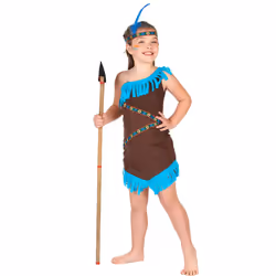 ) Brown and blue Indian costume for girls - 7 - 9 years (M
