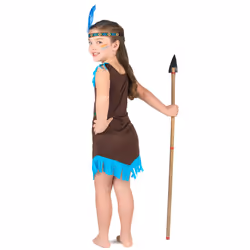 ) Brown and blue Indian costume for girls - 7 - 9 years (M