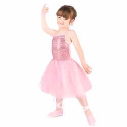 ) Girls' pink star dancer costume - XS 3-4 years (92-104 cm