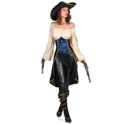 Women's brown pirate costume - M