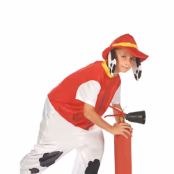 ) Children's red firefighter dog costume - L 10-12 years (130-140 cm