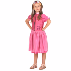 ) Pink aviator dog costume for girls - L 10-12 years (130-140 cm