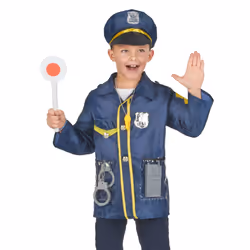 Child policeman costume and accessories kit