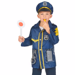 Child policeman costume and accessories kit