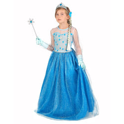Girl's blue ice princess costume and accessories - Ages 8 - 10