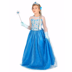 Girl's blue ice princess costume and accessories - 6 - 8 years