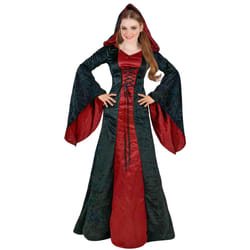 Women's red and black hooded gothic costume - L