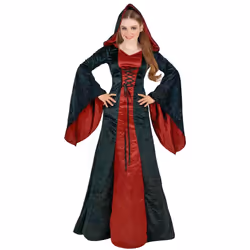 Women's red and black hooded gothic costume - M