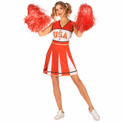 Red USA cheerleader costume for women - S